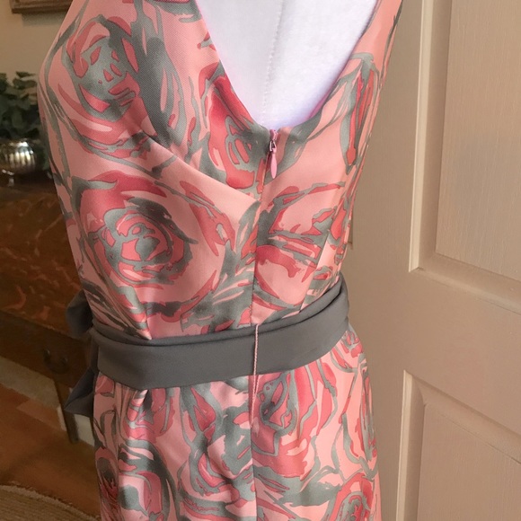 Britt Ryan silk one shoulder dress 2 EUC, sash. - Picture 4 of 8